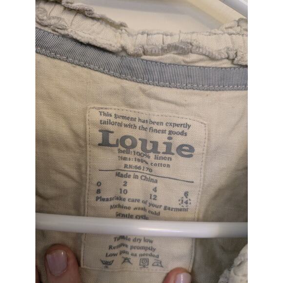 Louie Jacket Cream 100% Linen Size 14 Women Lagenlook Buttons Peplum Hem. - Picture 3 of 5